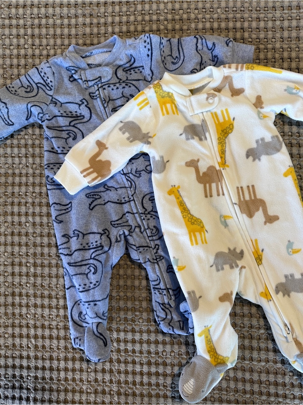 Carter's Fleece Footie Pajamas - Blue Alligator & White Safari